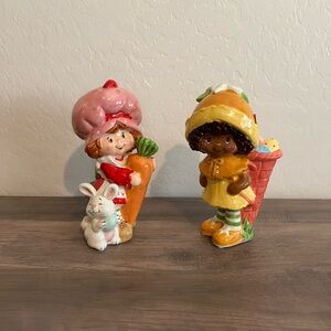 Blue Sky Clayworks Strawberry Shortcake & Orange Blossom Easter Figurine 2pc Set